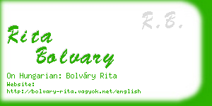rita bolvary business card
